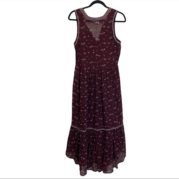 Ulla Johnson Silk Leena Floral Embroidered Burgundy Midi Dress 4 - Picture 15 of 15